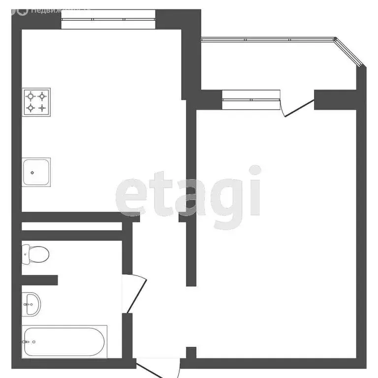 1-комнатная квартира: Тюмень, улица Павла Шарова, 5 (39.6 м) - Фото 1