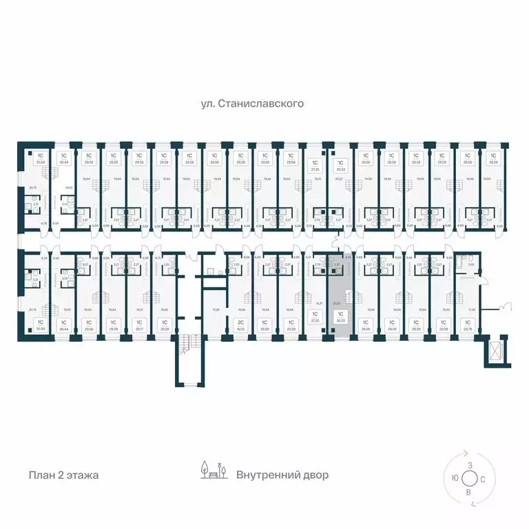 Квартира-студия: Новосибирск, улица Станиславского, 25 (30.33 м) - Фото 1