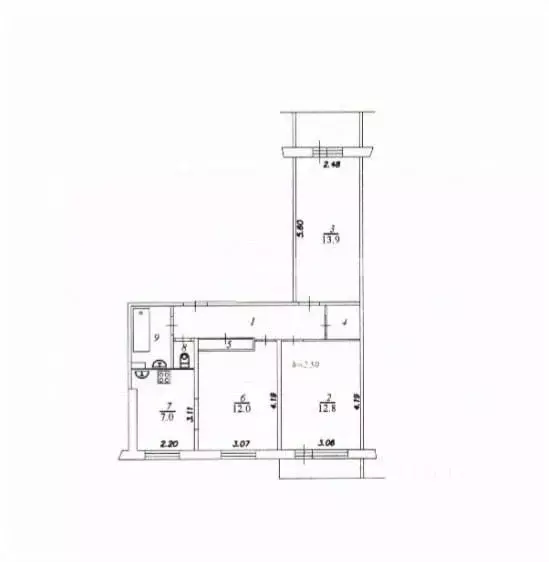 3-к кв. Мурманская область, Мурманск Кольский просп., 136к5 (60.8 м) - Фото 2