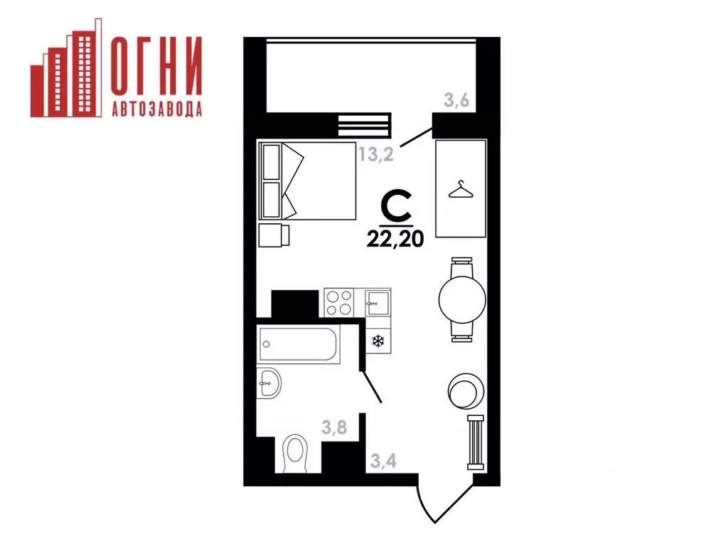 Студия Нижегородская область, Нижний Новгород Коломенская ул., 8к4 ... - Фото 0