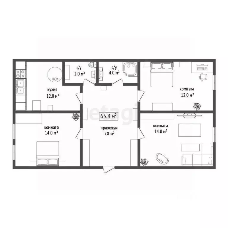 3-к кв. Владимирская область, Ковровский муниципальный округ, с. ... - Фото 2