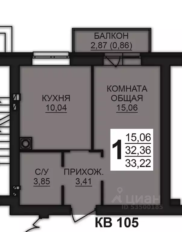 1-к кв. Ивановская область, Ивановский район, Богданихское с/пос, д. ... - Фото 1
