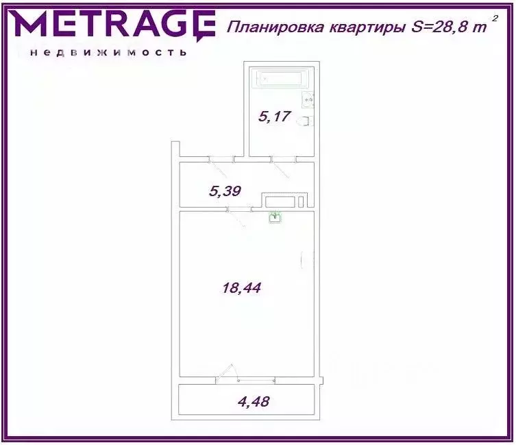 Студия Новосибирская область, Новосибирск Гурьевская ул., 177/1 (28.8 ... - Фото 2