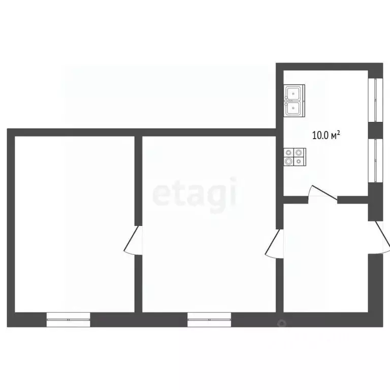 2-к кв. Владимирская область, Меленковский муниципальный округ, д. ... - Фото 1