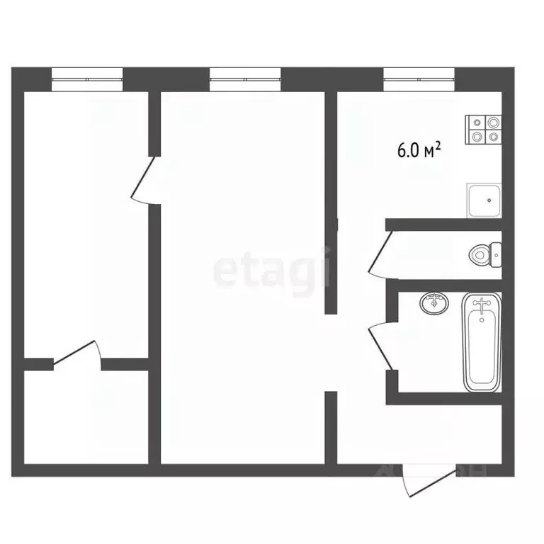 2-к кв. Московская область, Серпухов Центральная ул., 179б (49.0 м) - Фото 2