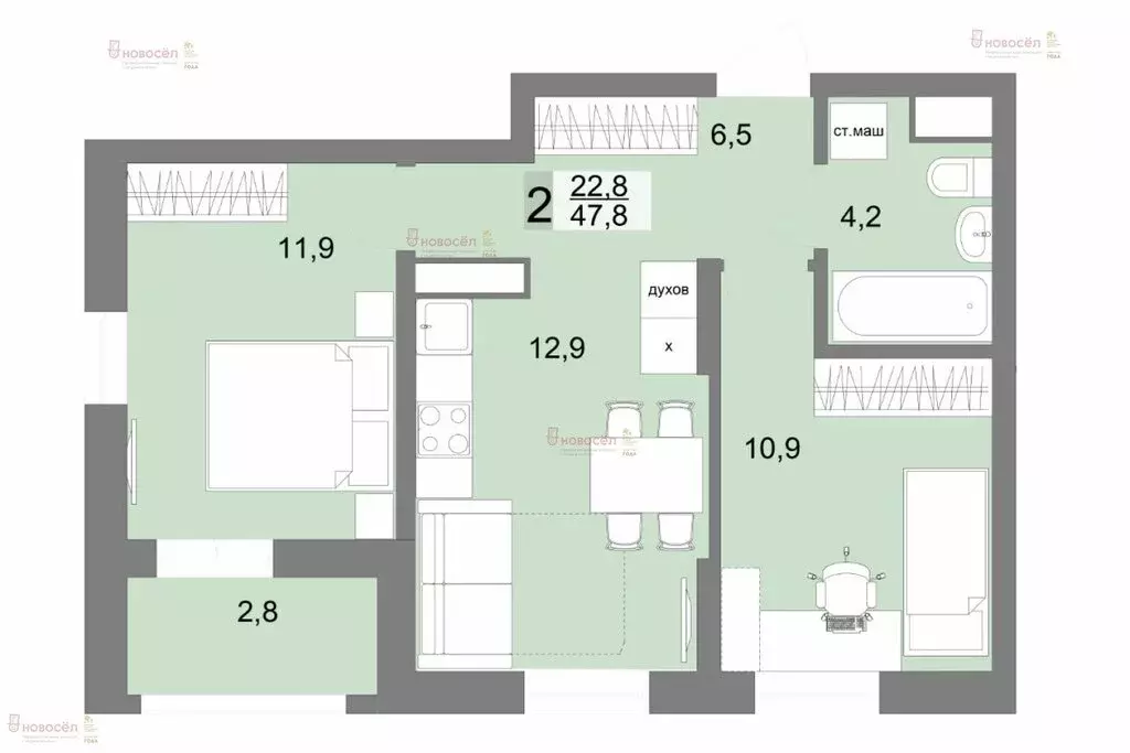 2-комнатная квартира: Екатеринбург, Тенистая улица, 39 (46 м) - Фото 0