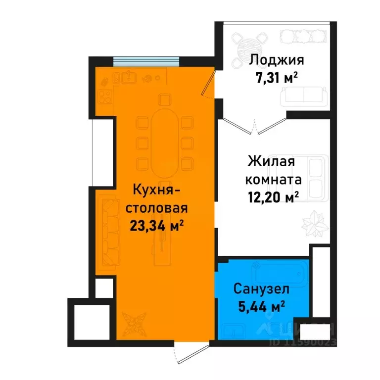 1-к кв. Крым, Черноморское пгт ул. Евпаторийская (49.07 м) - Фото 0