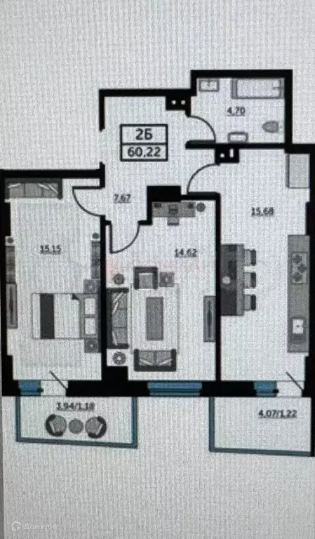 Продаётся 2-к квартира, 60 м - Фото 0