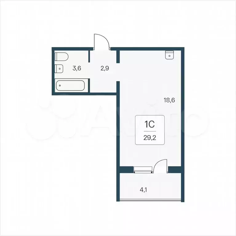 Квартира-студия, 29,2 м, 14/17 эт. - Фото 0