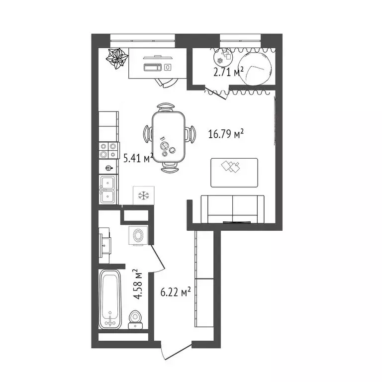 1-комнатная квартира: Тюмень, улица Бориса Прудаева, 7А (36 м) - Фото 0