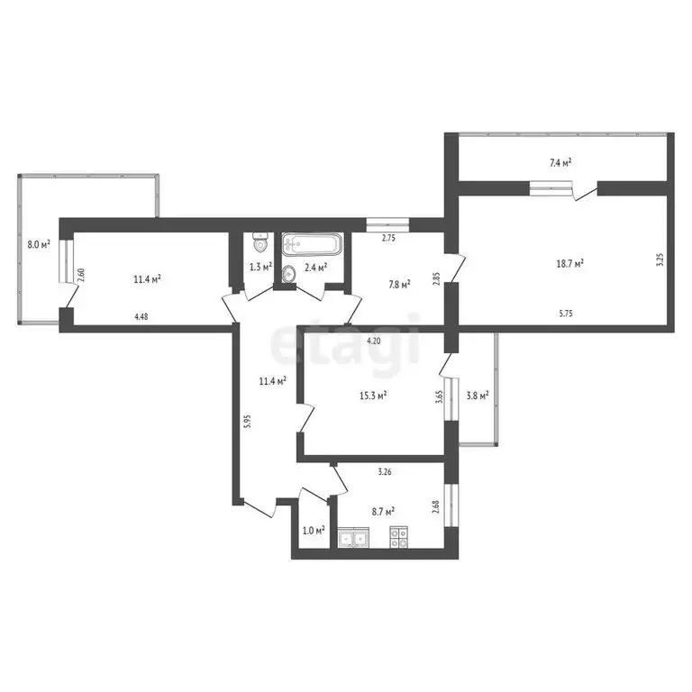4-комнатная квартира: Ростов-на-Дону, Гагринская улица, 7 (87 м) - Фото 0