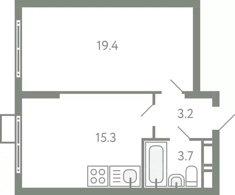 1-к кв. Московская область, Ленинский городской округ, Молоково пгт ... - Фото 1