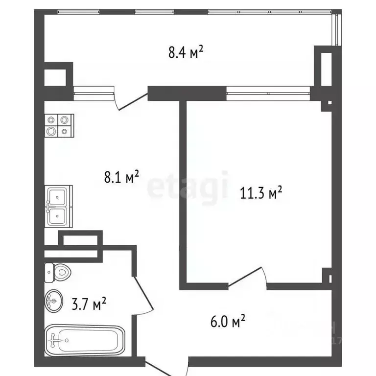 1-к кв. Крым, Бахчисарай ул. Мира, 22 (37.5 м) - Фото 2