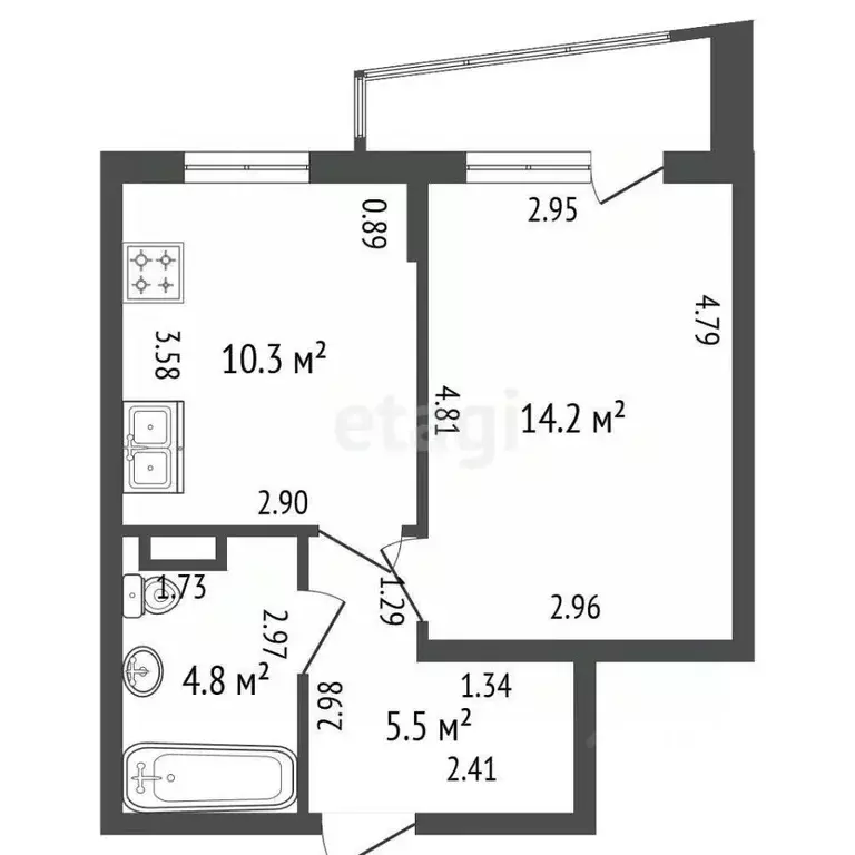 1-к кв. Санкт-Петербург Заневский просп., 42 (36.0 м) - Фото 1