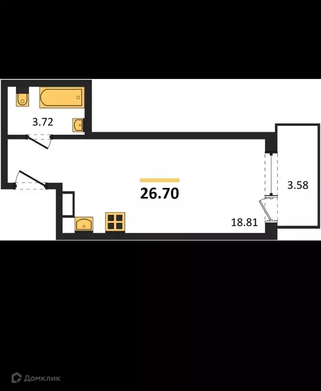 Продаётся квартира-студия, 27 м - Фото 0