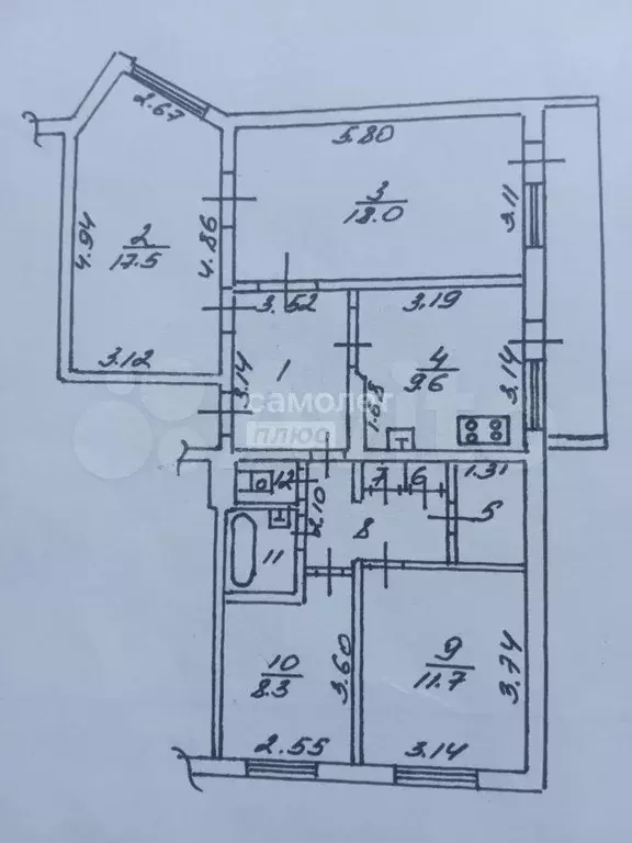 4-к. квартира, 84 м, 3/9 эт. - Фото 0