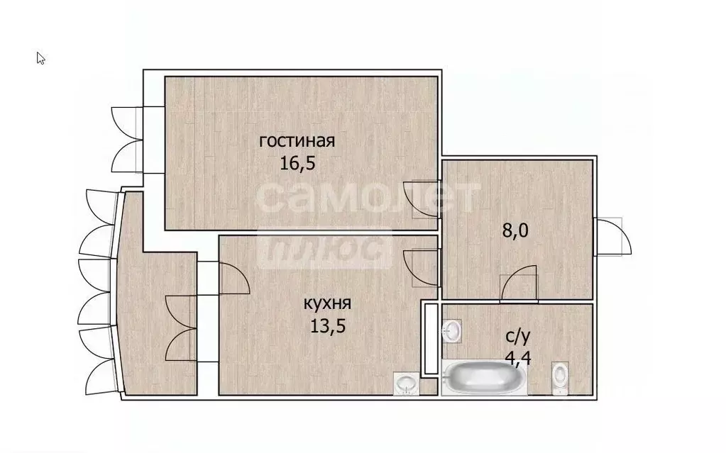 1-к кв. Тюменская область, Тюмень ул. Бориса Житкова, 7к1 (42.0 м) - Фото 2