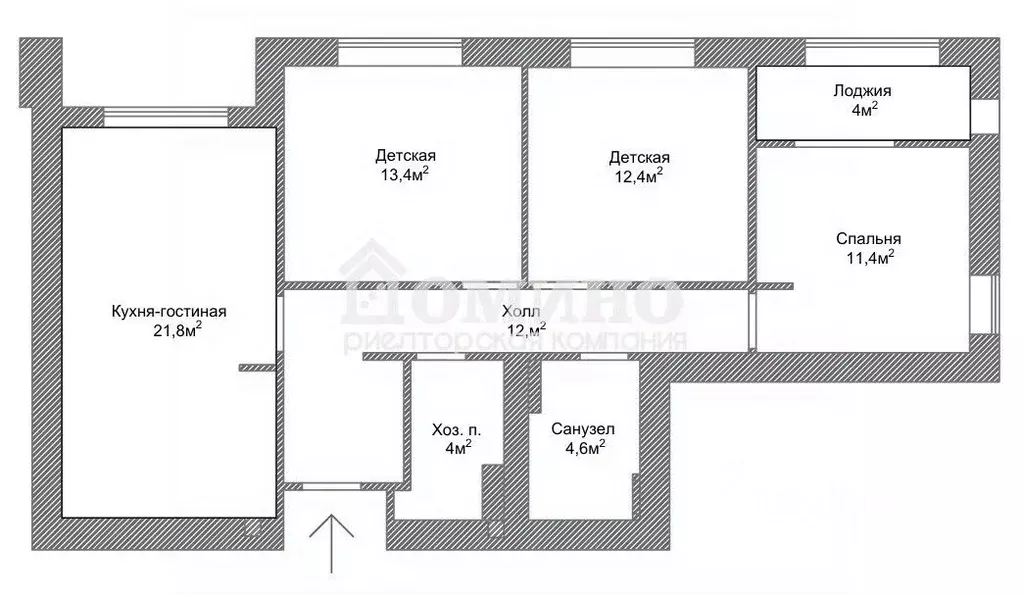 3-к кв. Тюменская область, Тюмень ул. Ю.-Р.Г. Эрвье, 32 (80.4 м) - Фото 2