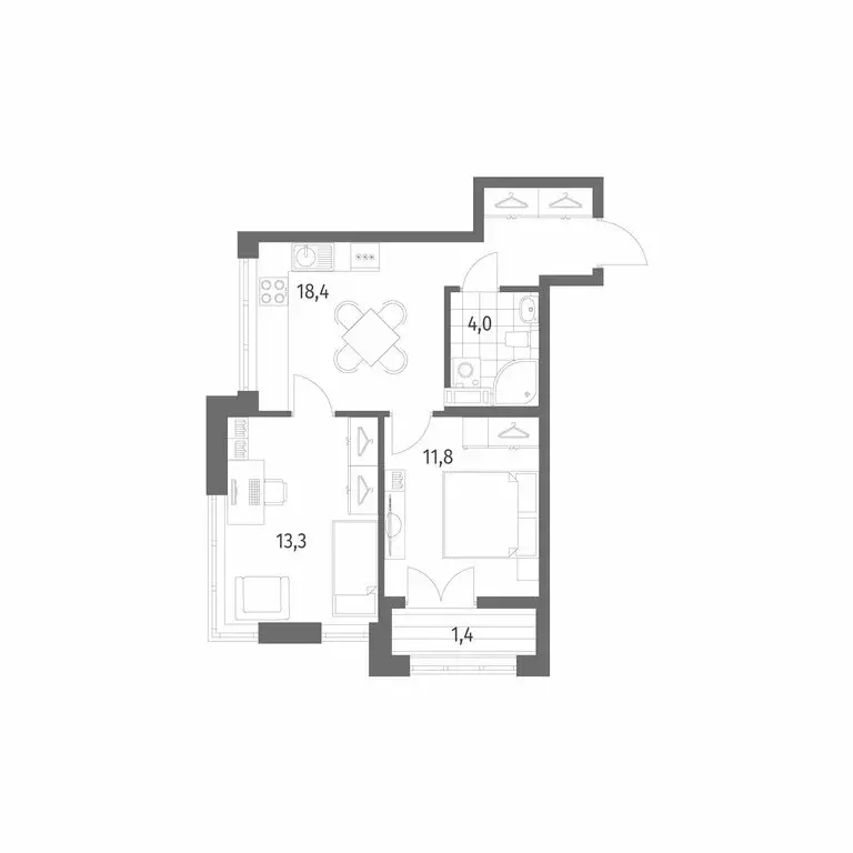 2-комнатная квартира: Новоселье, бульвар Белых Ночей, 3 (48.9 м) - Фото 1