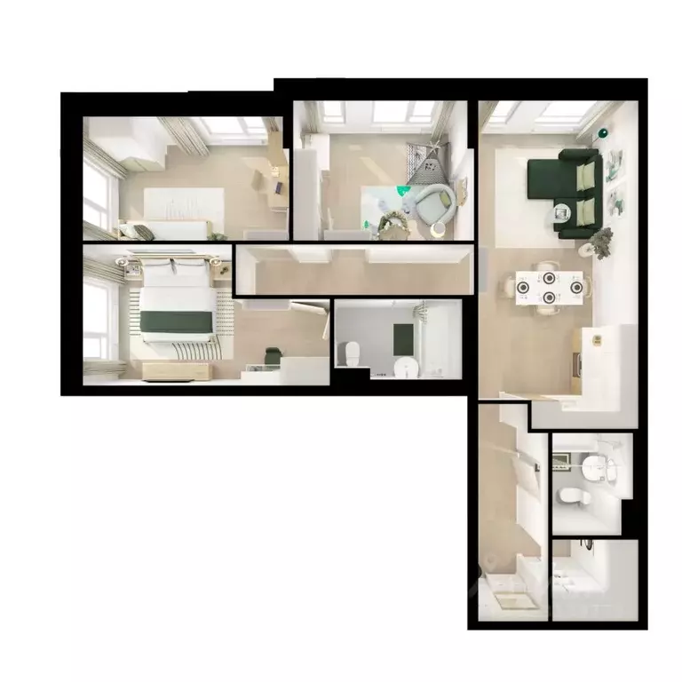 3-к кв. Московская область, Мытищи Ярославский квартал жилой комплекс, ... - Фото 2