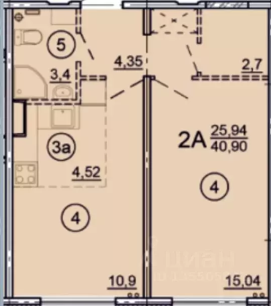 2-к кв. Ярославская область, Ярославль ул. Дядьковская, 16А (40.9 м) - Фото 1