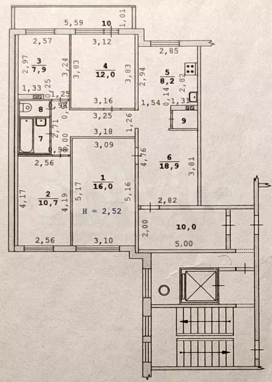 5-к. квартира, 88,4 м, 3/10 эт. - Фото 0