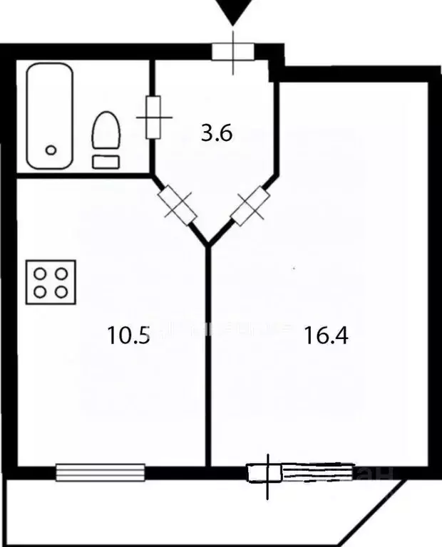 1-к кв. Санкт-Петербург ул. Антонова-Овсеенко, 5к1 (38.0 м) - Фото 1