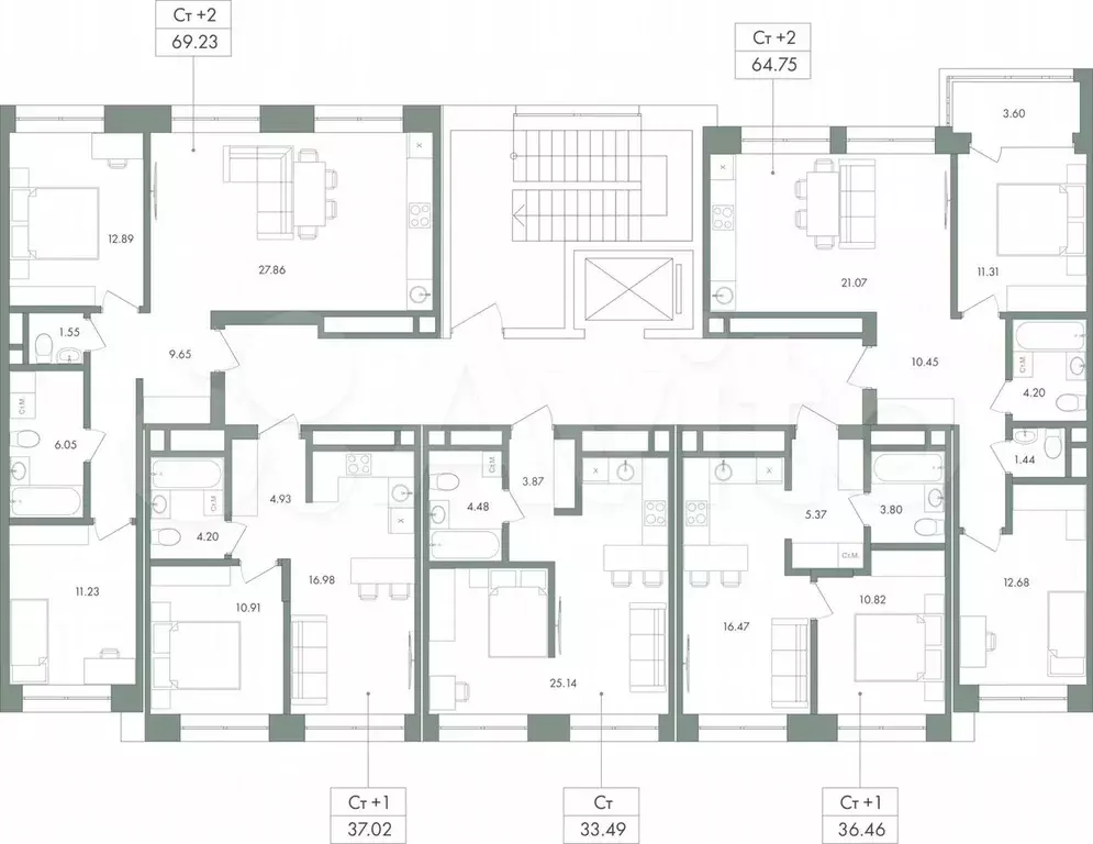 1-к. квартира, 36,5 м, 3/9 эт. - Фото 1