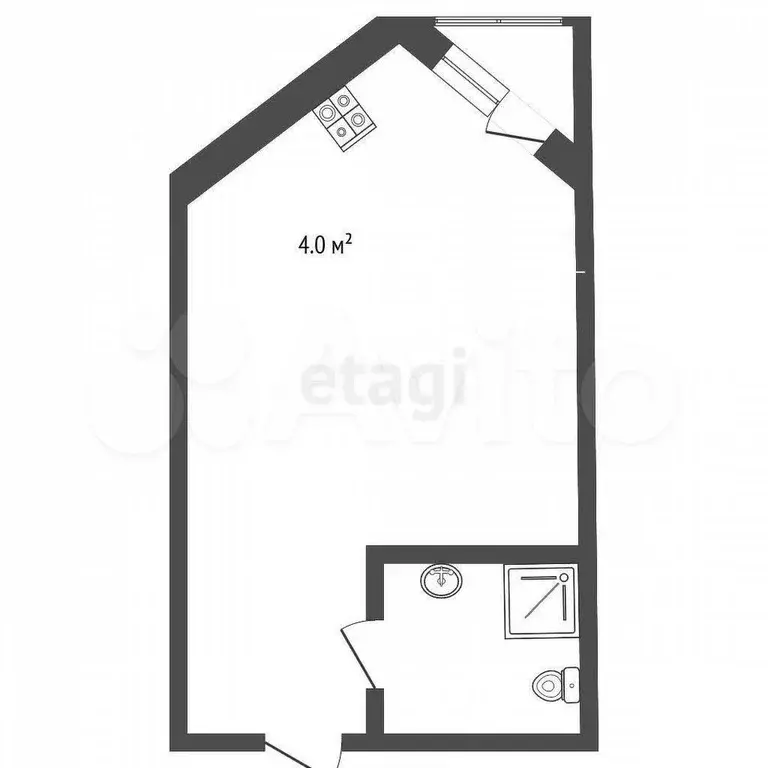 Апартаменты-студия, 25,8 м, 2/4 эт. - Фото 0