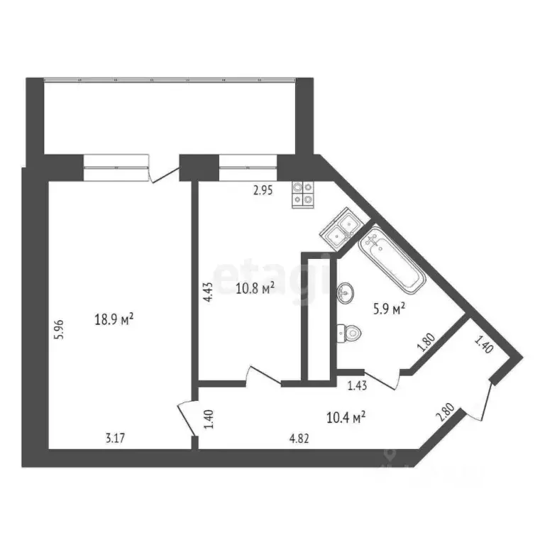 1-к кв. Ямало-Ненецкий АО, Новый Уренгой Юбилейный мкр, 4/1А (48.9 м) - Фото 2