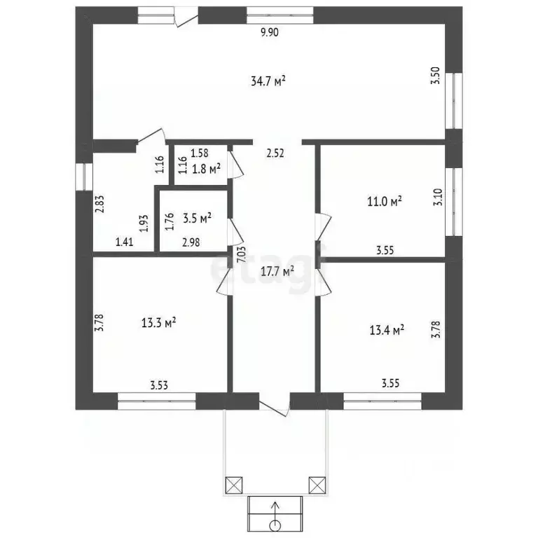 Дом в Мордовия, с. Лямбирь ул. 70 лет Победы, 7 (106 м) - Фото 2