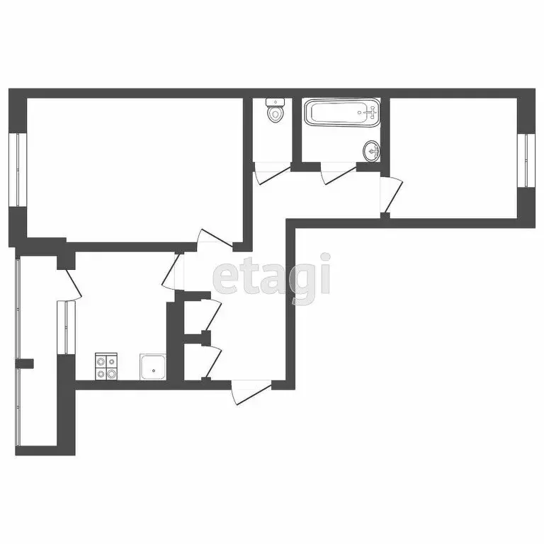 2-комнатная квартира: Тверь, Садовый переулок, 18 (44.7 м) - Фото 1