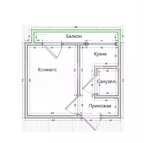 1-к. квартира, 29,7 м, 5/5 эт. - Фото 0