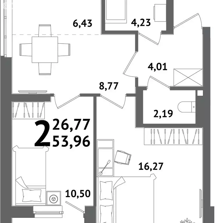 2-комнатная квартира: Уфа, жилой район Глумилино, жилой комплекс ... - Фото 1