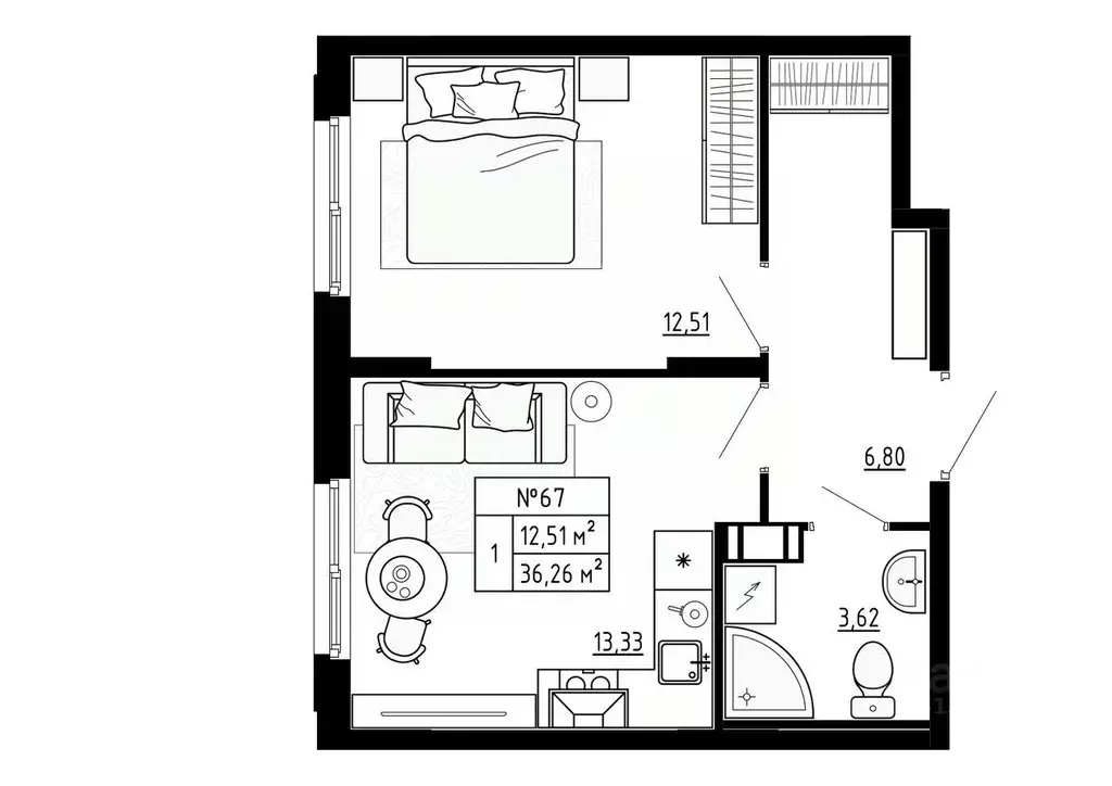 1-к кв. Ленинградская область, Ломоносовский район, Аннинское ... - Фото 1