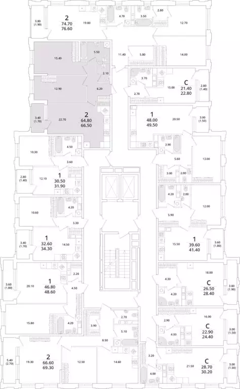 2-к кв. Санкт-Петербург Планерная ул., 99 (66.3 м) - Фото 1