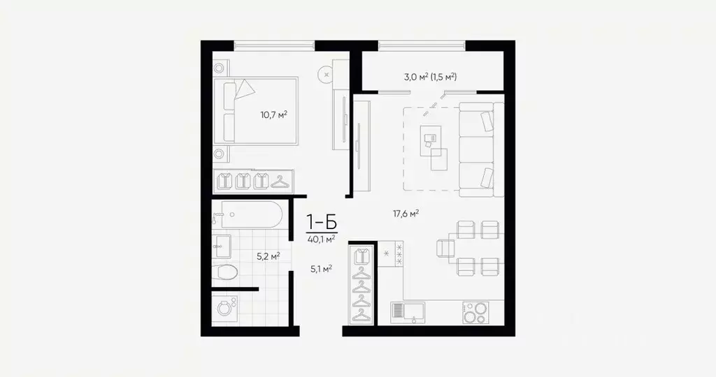 1-к кв. Свердловская область, Екатеринбург Академический мкр, 20-й ... - Фото 2