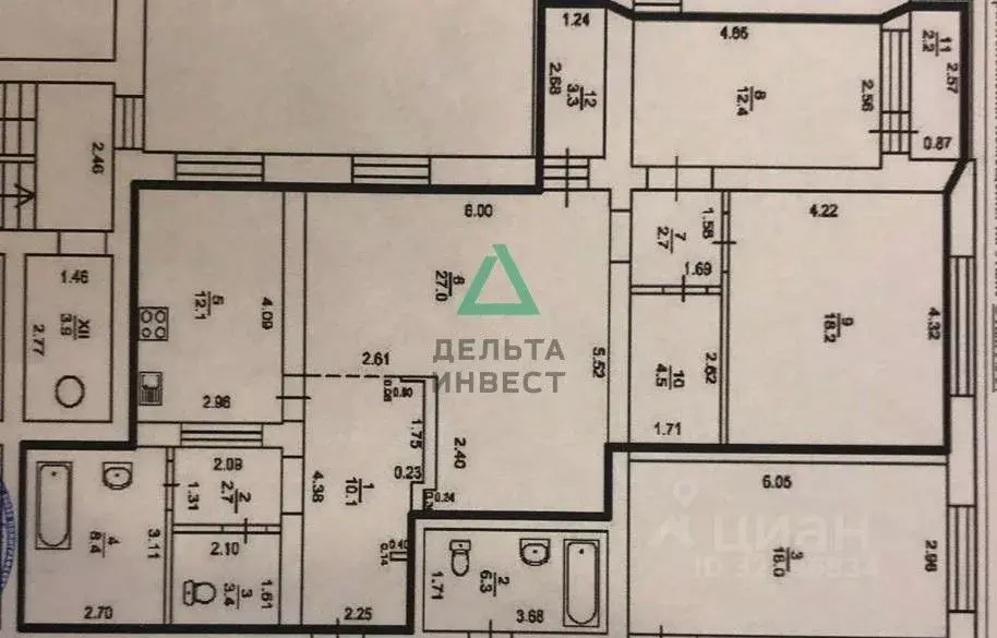 3-к кв. Башкортостан, Уфа ул. Октябрьской Революции, 54А (101.5 м) - Фото 2