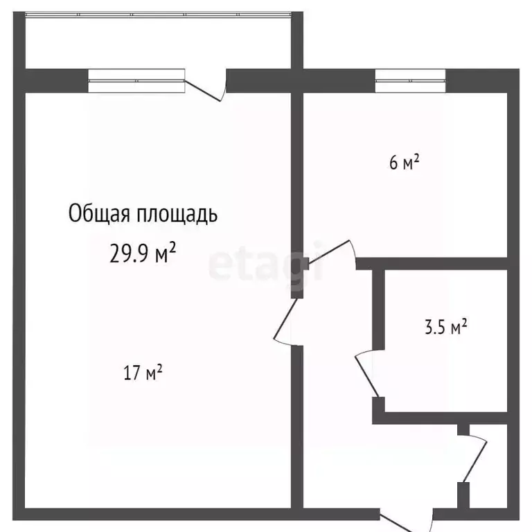 1-к кв. Брянская область, Карачев ул. Луначарского, 195 (29.9 м) - Фото 1