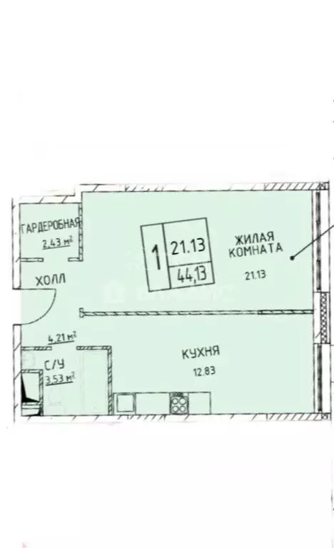 1-к кв. Московская область, Королев ул. Академика Легостаева, 8 (45.0 ... - Фото 1