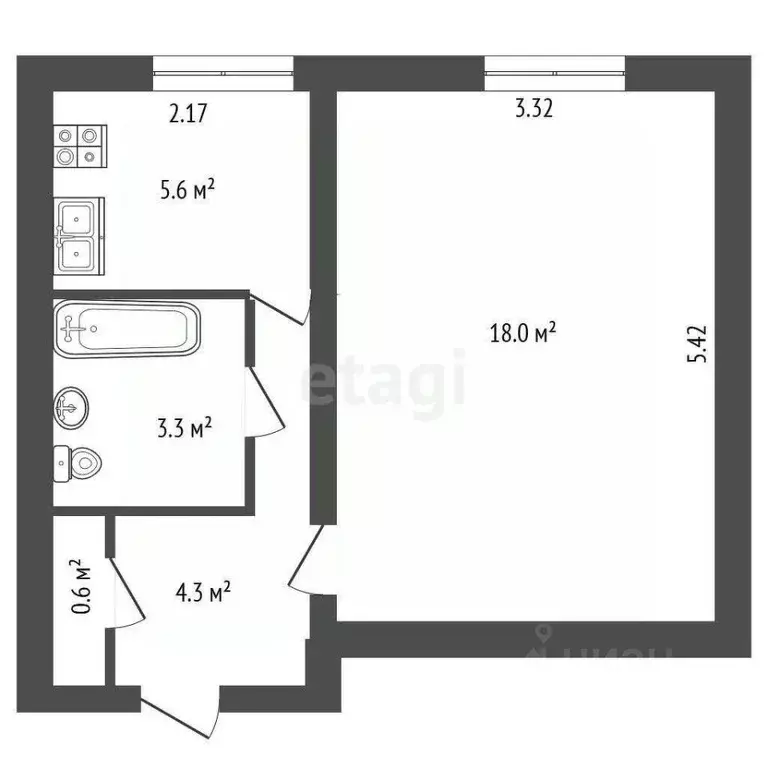 1-к кв. Санкт-Петербург Пискаревский просп., 161 (31.8 м) - Фото 2