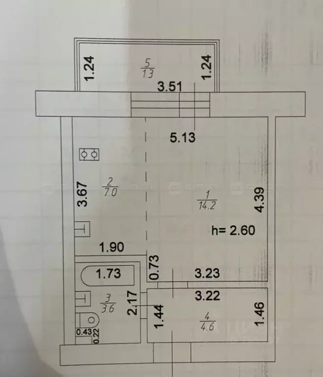 1-к кв. Татарстан, Казань ул. Рауиса Гареева, 100 (29.4 м) - Фото 2