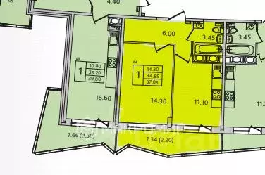 1-к кв. Санкт-Петербург Заневский просп., 42 (37.05 м) - Фото 2