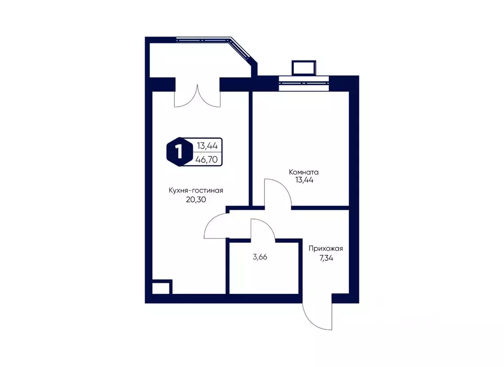 1-к кв. Московская область, Дмитровский муниципальный округ, с. ... - Фото 2