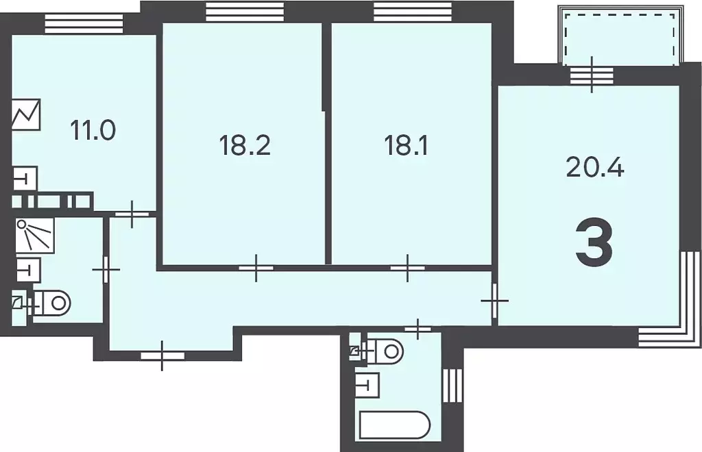 Продаётся 3-к квартира, 88 м - Фото 1