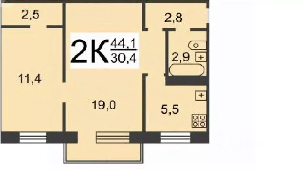 2-к кв. Нижегородская область, Нижний Новгород ул. Заломова, 15 (44.2 ... - Фото 2