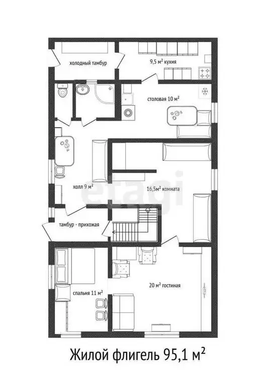 Дом в село Быковка, Центральная улица (39.7 м) - Фото 2