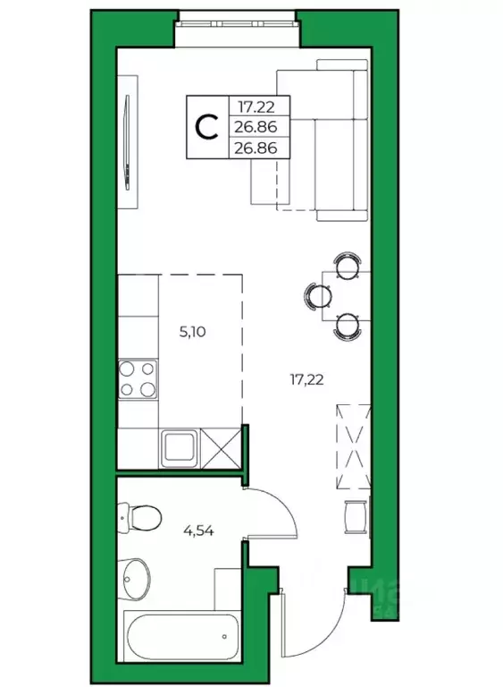 1-к кв. Башкортостан, Уфимский район, Зубовский сельсовет, с. Зубово ... - Фото 1