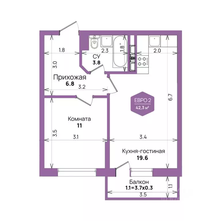 1-к кв. Краснодарский край, Краснодар ул. Героев-Разведчиков, 11/4 ... - Фото 1