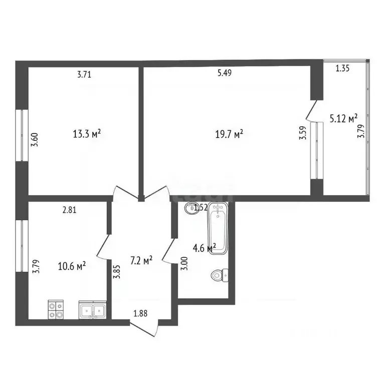 2-к кв. Крым, Ялта муниципальный округ, Массандра пгт ул. Туристская, ... - Фото 1